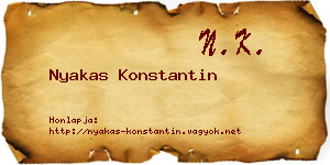 Nyakas Konstantin névjegykártya